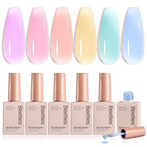 Beetles Pastel Jelly Macaron Dream Gel Nail Polish Set 6-Color Deal