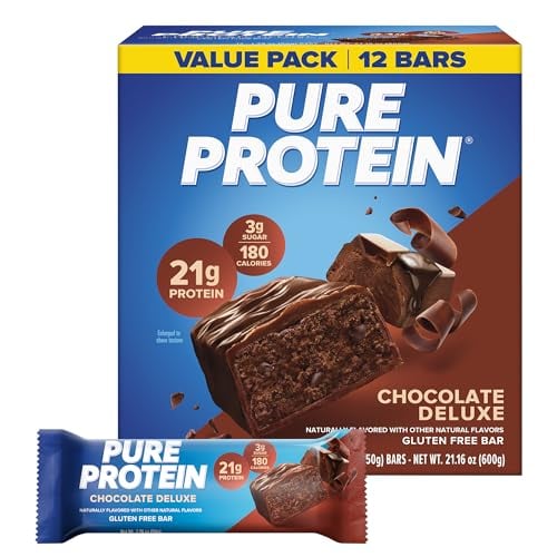 Pure Protein Chocolate Deluxe Protein Bars, 21g Protein, 12 Ct