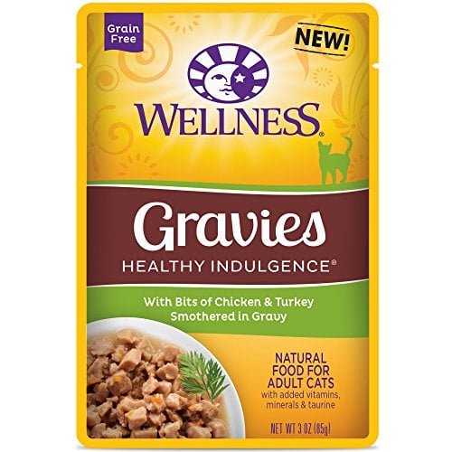 Wellness Natural Pet Food Healthy Indulgence Natural Grain Free Wet Cat Food (Gravies Chicken & Turkey) 24-Pack 3-Oz Deal