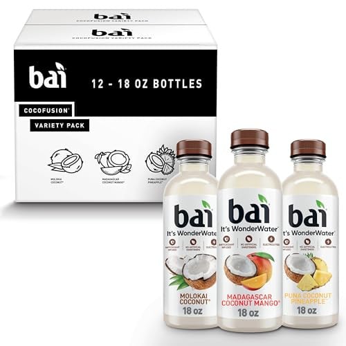 Bai Antioxidant Infused Water Beverage Coconut Variety Pack 12-Pack 18-Oz Deal