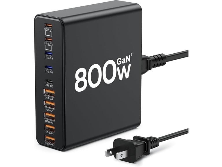 800W USB C Fast Charger Block Multi-port USB Charging Station Deal