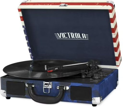 Victrola Journey Bluetooth Suitcase Record Player with 3-speed Turntable