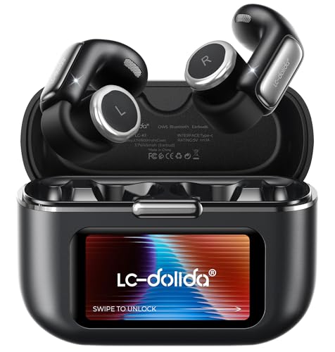 LC-dolida Open-Ear Clip-On Wireless Earbuds w/ Smart LED Display Charging Case Deal