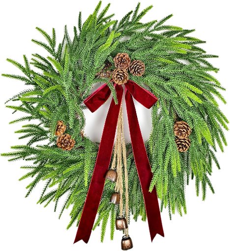 28 Inch Real Touch Norfolk Pine Christmas Wreath