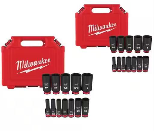 Milwaukee SHOCKWAVE 3/8 in. Drive Deep Well 6-Point Impact Socket Set (24-Piece) Deal