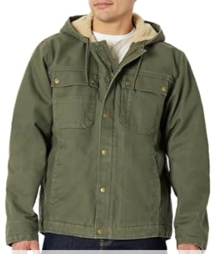 Amazon Basics Men's Insulated Relaxed-Fit Hooded Workwear Jacket Deal