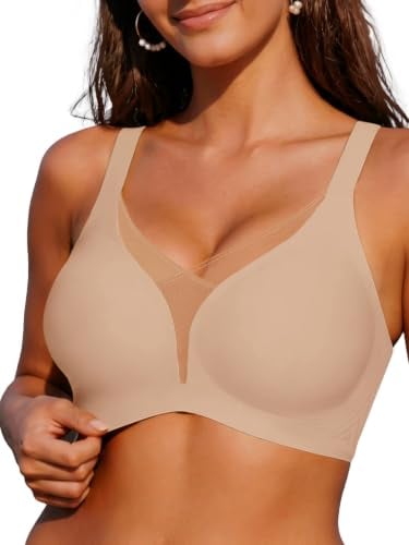 COCOMARTS Jelly Bras No Underwire Push Up Mesh Bra Nude L Deal