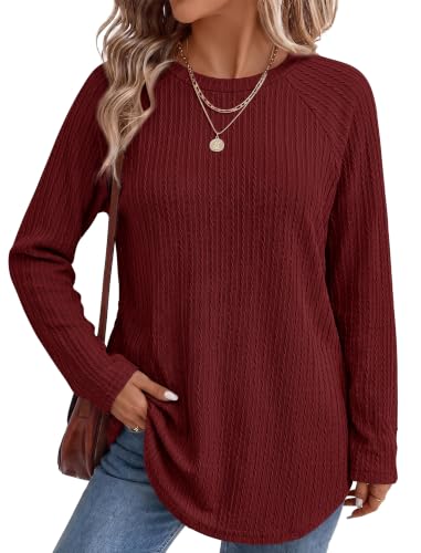 Ofeefan Women's Raglan Long Sleeve Tunic Tops Deal