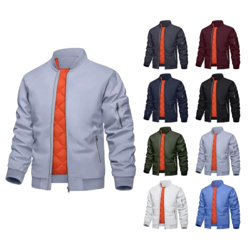 Men's Bomber Jacket Padded Full Zip Quilted Lining Deal