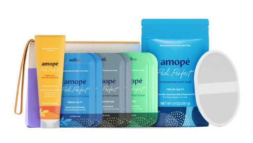 10-Piece Amopé Pampering Kit Gift Set (Foot Soak, Scrub, Rejuvenator, & More)