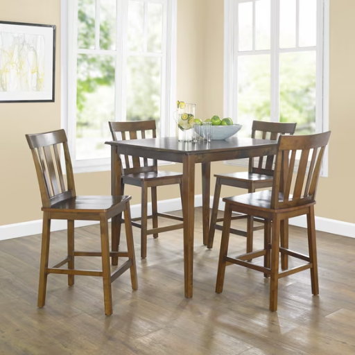 Mainstays 5 Piece Mission Counter Height Dining Set, Cherry Deal