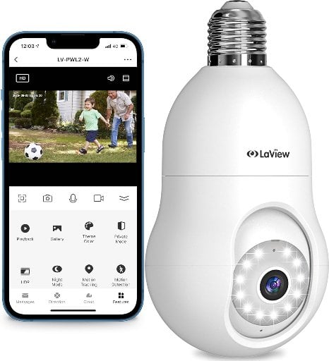 LaView 4MP Bulb Security Camera 2.4GHz 360° 2K Deal