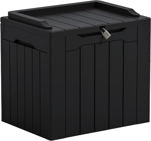 Greesum 31 Gallon Resin Deck Box Large Outdoor Storage