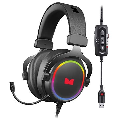 Monster Alpha 7.1 RGB Gaming Headset w/ Surround Sound & Detachable Mic Deal