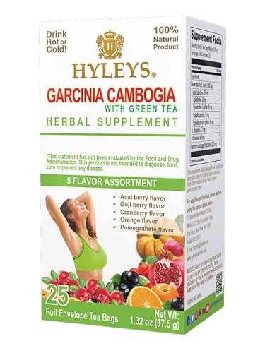 HYLEYS Tea Garcinia Cambogia with Green Tea 25-Pack (5 Flavors Assortment)
