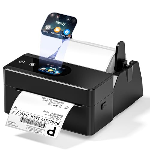 Bluetooth Shipping Label Printer with Touchscreen 4x6