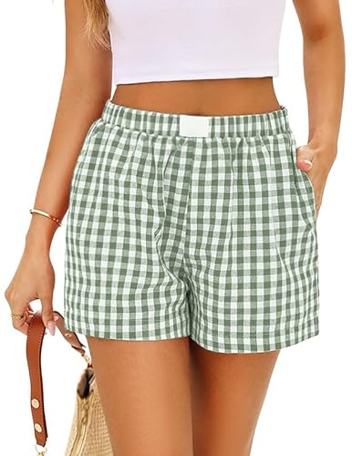 Women Casual Plaid & Striped Shorts
