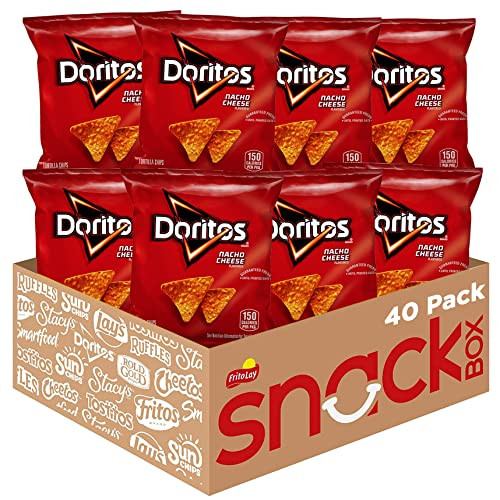 Doritos Nacho Cheese Flavored Tortilla Chips 1 Ounce (Pack of 40)