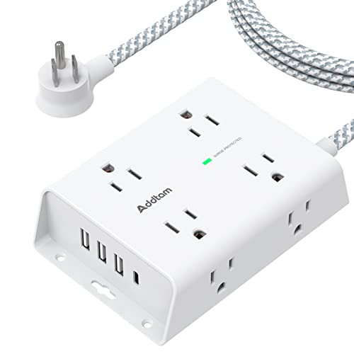 Addtam 8-Outlet Power Strip w/ 3 USB-A & 1 USB-C Ports
