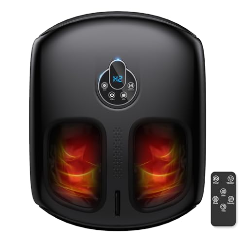 HTM Foot Massager with Heat, 4 Modes, Vibration, Compression & Rolling