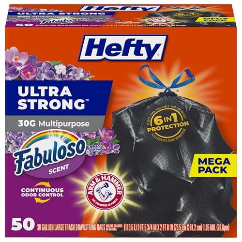 Hefty Strong Multipurpose Trash Bags with Fabuloso Scent 13 Gallon 40 Count Deal