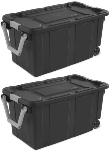 Sterilite 40 Gallon Wheeled Industrial Tote 2-Pack