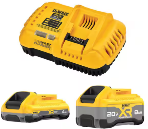 DeWalt 20V XR Powerpack Starter Kit with 8.0 Ah and 4.0 Ah Batteries