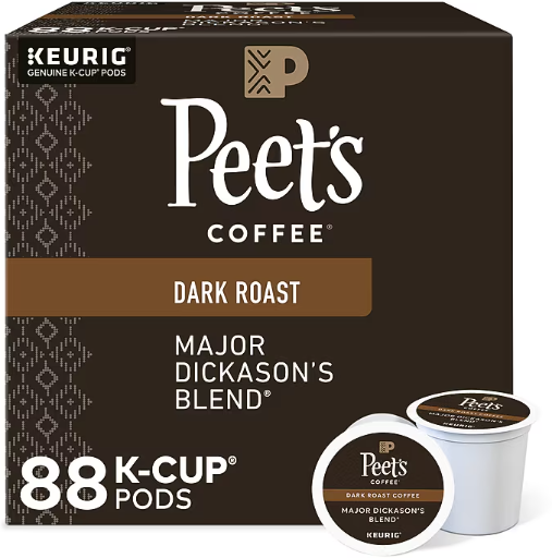 Peet's Coffee Major Dickason's Blend Keurig K-Cup Pods Dark Roast 88-Count
