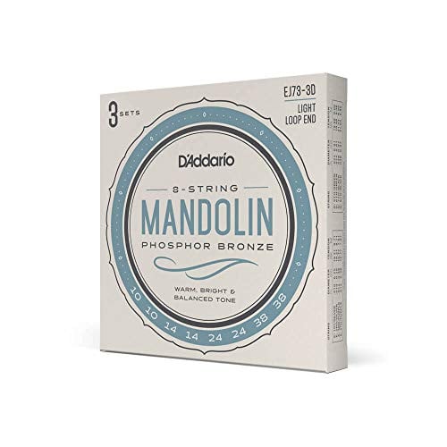 D'Addario EJ73-3D Phosphor Bronze Mandolin Strings 3-Pack (Light Gauge 10-38)