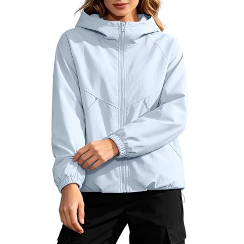 Womens Windproof Waterproof Rain Hoodie Jacket
