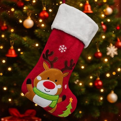 Christmas Stockings Animal 20" Velvet 3D