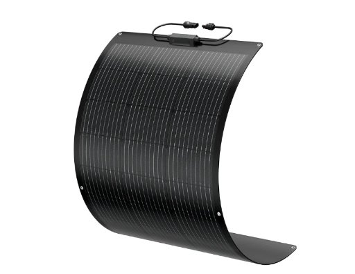 BougeRV 100W Fiberglass Flexible Solar Panel with Solar Extension Cable