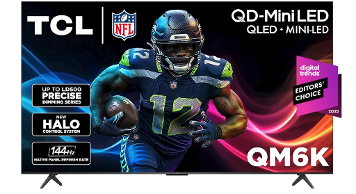 TCL 75-Inch Class QM6K Series QD-Mini LED 4K UHD Google Smart TV