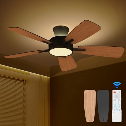 46" TALOYA Flush Mount Ceiling Fan w/ Light & Remote
