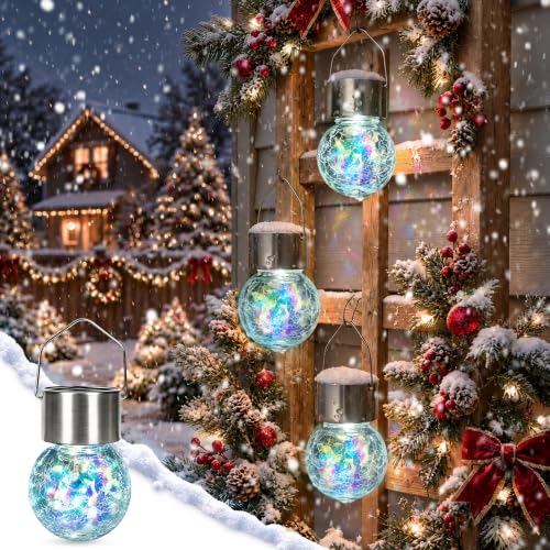 GIGALUMI Solar Hanging Lights Christmas Solar Lights Outdoor Garden Decor Deal