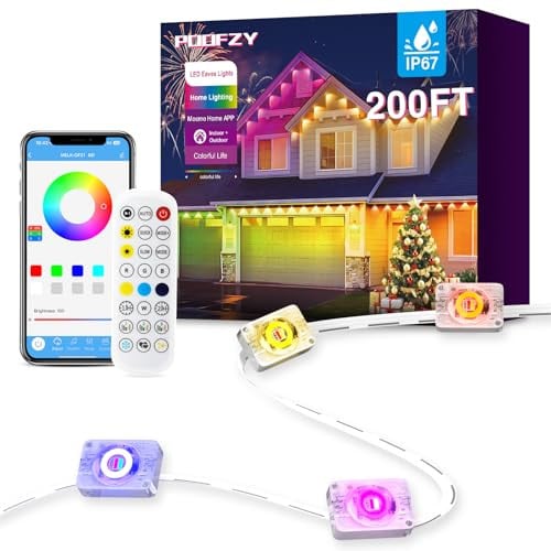 POOFZY Permanent Outdoor Lights 200ft RGB+IC Deal