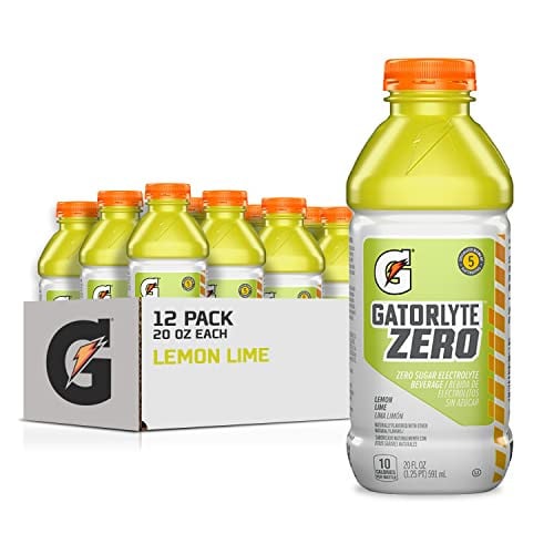 Gatorlyte Zero Electrolyte Beverage, Lemon Lime, Zero Sugar, 20 Fl Oz Bottles (Pack of 12) Deal