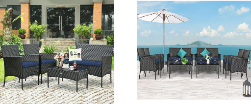 Patio Wicker Furniture Set with Coffee Table (4- or 8-Piece) Deal