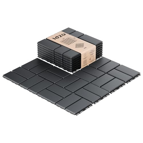 Idzo Interlocking Waterproof Patio Deck Plastic Tiles 9-Piece 12" x 12"