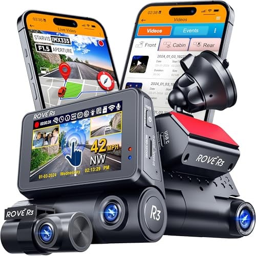 ROVE R3 3-Channel 1440P+1080P+1080P Dash Cam Deal