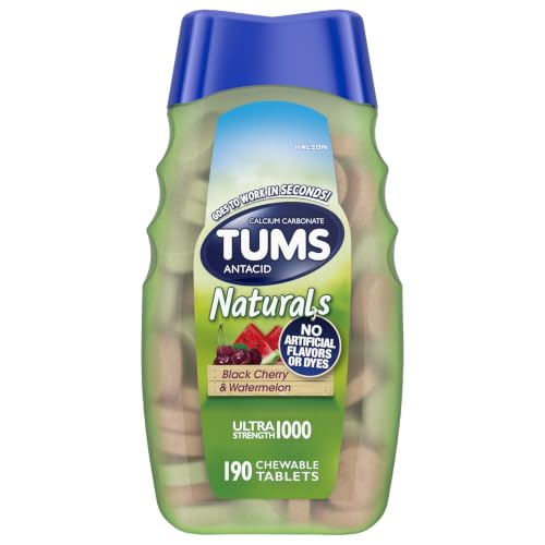 TUMS Naturals Ultra Strength Antacid Chews 190-Count (Black Cherry & Watermelon) Deal
