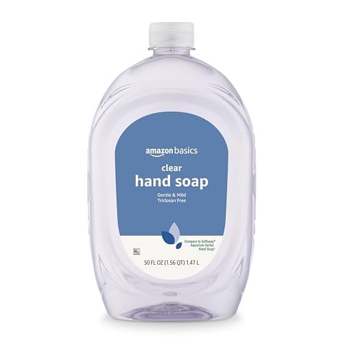 Amazon Basics Gentle & Mild Clear Liquid Hand Soap Refill, 50 Fluid Ounces Deal