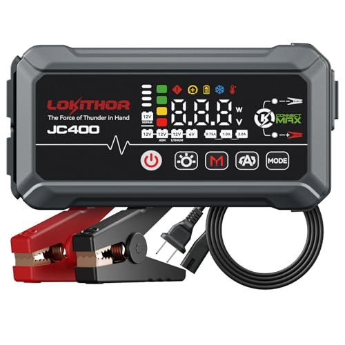 LOKITHOR JC400 9-in-1 2500A 12V Portable Battery Charger and Jump Starter
