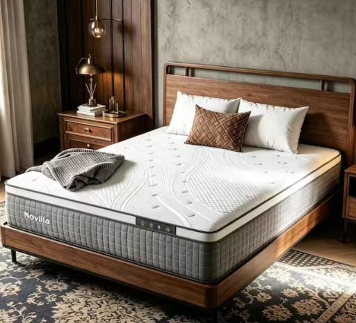Novilla 12" Hybrid Gel Memory Foam Cooling Mattress (King, Medium Firm)