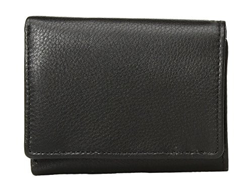 Perry Ellis Men's Park Avenue Leather Trifold Wallet (Black)
