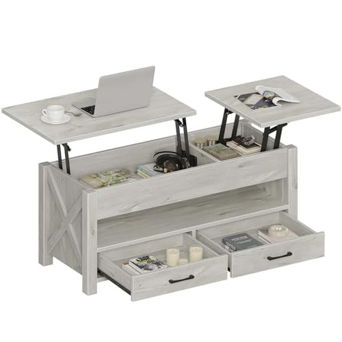 Seventable 39.3" Lift Top Coffee Table w/ 2 Storage Drawers & Hidden Compartment Deal