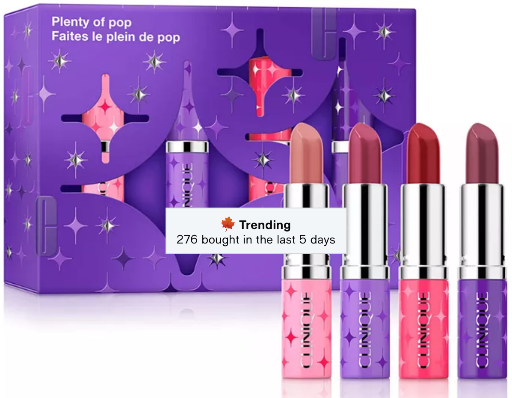 4-Piece Clinique Plenty Of Pop Longwear Lipstick Gift Set