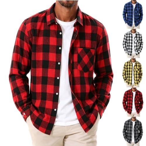 Flannel Button Down Shirts Deal