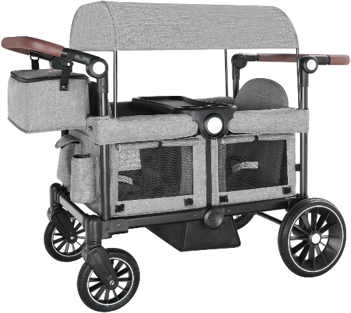 AILEEKISS Collapsible Wagon Stroller for 2 Toddler with Canopy Grey Deal