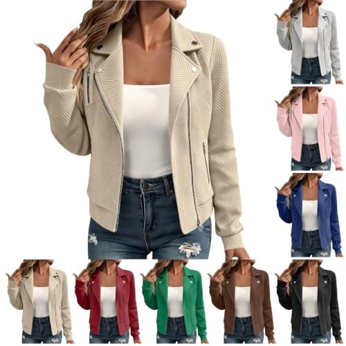 Lapel Collar Lightweight Textured Jackets Deal